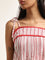 Bombay Paisley Red Stripe Printed A-Line Dress