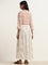 Bombay Paisley Off-White Floral Design Empire-Line Dress