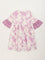 Utsa Kids Lilac Floral Printed A-Line Cotton Blend Dress (8 -14yrs)