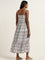 LOV Off-White Schiffli Detailed Tiered Cotton Dress