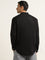 Ascot Black Solid Relaxed-Fit Cotton Shirt