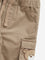 HOP Baby Taupe Bear Mid-Rise Cotton Blend Cargo Joggers