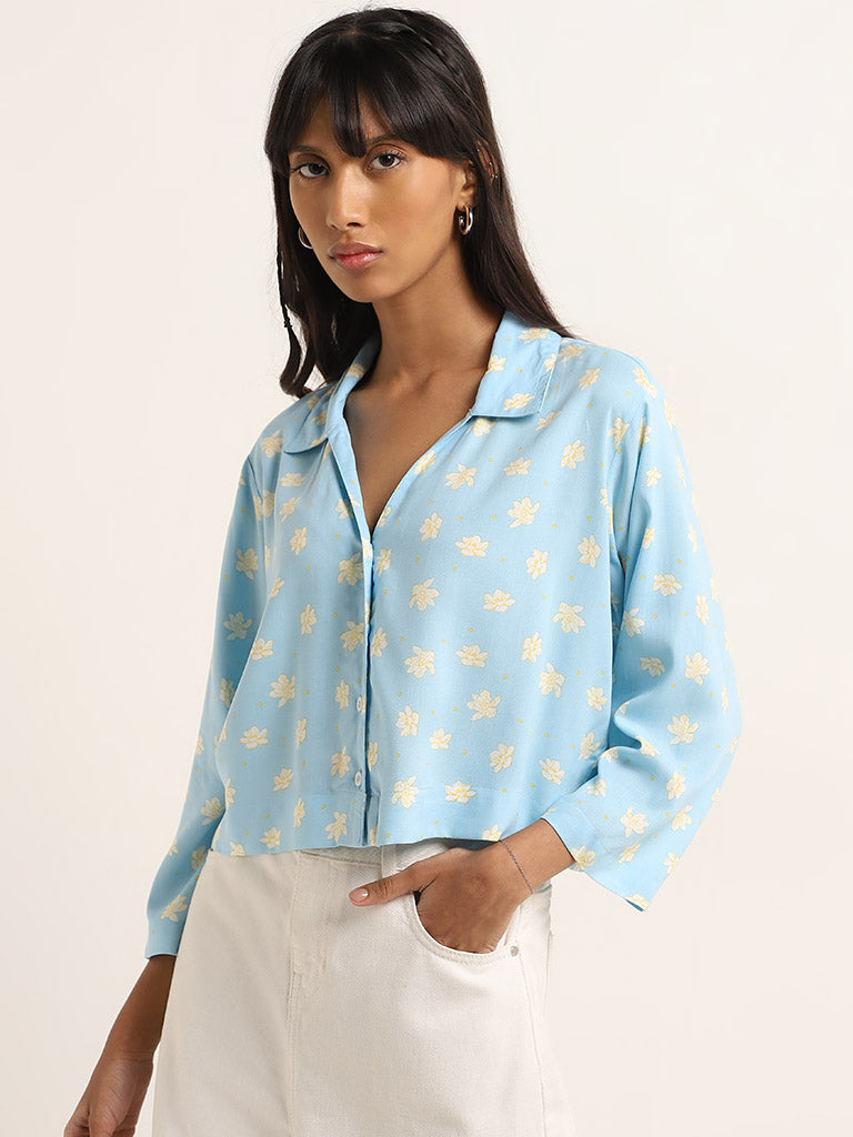 Bombay Paisley Blue Floral Printed Shirt