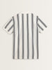 WES Casuals White Stripe Print Slim-Fit Polo T-Shirt