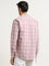 WES Casuals Pink Checkered Design Slim-Fit Cotton Shirt