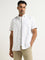 WES Casuals White Printed Relaxed-Fit Cotton Shirt