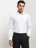 WES Formals White Striped Design Relaxed-Fit Shirt