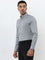 WES Formals Grey Solid Slim-Fit Cotton Shirt