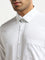 WES Formals White Checks Printed Slim-Fit Cotton Shirt