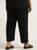 Gia Black Mid-Rise Straight-Fit Pants