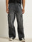 Nuon Grey Relaxed - Fit Cargo-Style Mid - Rise Jeans