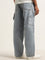 Nuon Blue Faded Mid - Rise Relaxed - Fit Jeans 