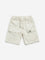 HOP Kids Off-White Mid-Rise Cargo-Style Denim Shorts