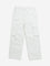 Y&F Kids Off-White Cargo-Style Mid-Rise Trousers