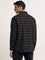 Ascot Black Checkered Relaxed-Fit Blended Linen Shirt