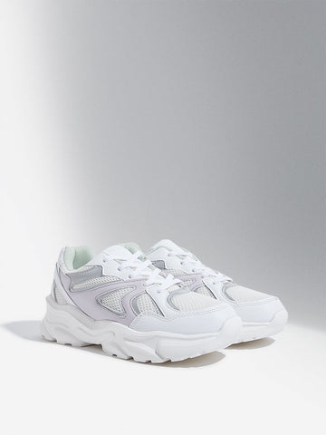 LUNA BLU Lilac Colour-Block Chunky Sneakers