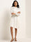 Wardrobe Ivory Cut-Out Embroidered Straight Dress with Belt