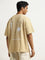 Nuon Light Mustard Text Design Relaxed-Fit Cotton T-Shirt