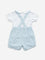 HOP Baby Blue Cotton T-Shirt with Dungaree Set