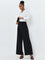 Wardrobe Black Solid High-Rise Trousers