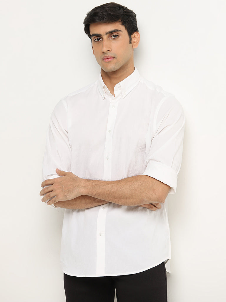 Ascot White Relaxed-Fit Shirt