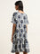 Bombay Paisley Indigo Printed Drop-Waist Dress