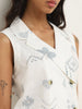 Bombay Paisley Off-White Printed Waistcoat-Style Cotton Top