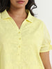 Gia Yellow Floral Embroidered Cotton Blouse