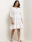 Gia White Crochet-Detailed Tiered Cotton Dress