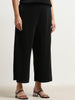 Gia Black Ribbed Textured High-Rise Pants