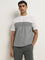 WES Lounge Sage Colour-Blocked Relaxed-Fit T-Shirt