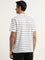 WES Lounge White Striped Design Relaxed-Fit T-Shirt