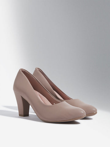 LUNA BLU Nude Pointed Pump Shoes