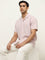 WES Casuals Dusty Pink Striped Relaxed-Fit Cotton Shirt