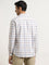 WES Casuals Beige Checkered Design Relaxed-Fit Cotton Shirt