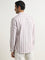 WES Casuals Dusty Pink Stripe Printed Slim-Fit Cotton Shirt