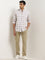 WES Casuals Beige Checks Printed Relaxed-Fit Cotton Shirt