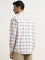 WES Casuals Beige Checks Printed Relaxed-Fit Cotton Shirt