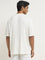 Nuon White Striped Relaxed-Fit Cotton T-Shirt