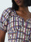 Bombay Paisley Multicolour Checks Printed Cotton Crop Top