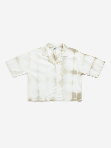 Y&F Kids Beige Tie-Dye Printed Shirt