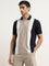 WES Casuals Navy Colour-Blocked Relaxed-Fit Polo T-Shirt