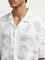 ETA White Paisley Printed Relaxed-Fit Blended Linen Shirt