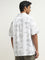 ETA White Paisley Printed Relaxed-Fit Blended Linen Shirt