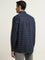 WES Formals Navy Checks Printed Relaxed-Fit Cotton Shirt