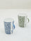 Westside Home Blue & Mint Leaf Printed Mugs (Set of 2)