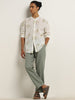 ETA Off-White Floral Design Resort-Fit Cotton Shirt
