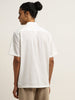 ETA Off-White Embroidered Relaxed-Fit Cotton Blend Shirt