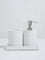 Westside Home White Shell Textured Bathroom Accessory Set