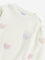 HOP Kids Off-White Heart Embroidered Cotton Sweater